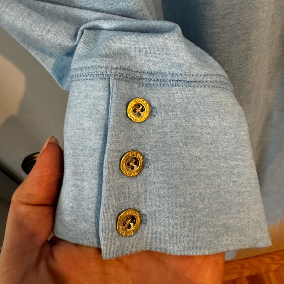 Lilly Pulitzer Light Blue Long Sleeve Dress with Pockets XL - Picture 3 of 6